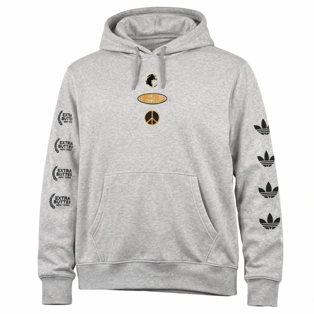 Adidas Originals Hoodie Mens XL‎ Gray Streetball Extra Butter Graphic Basketball